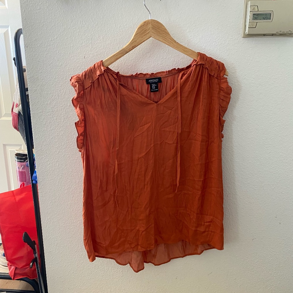 Women's Ladies V-Neck Silky Satin SS Top Shirt